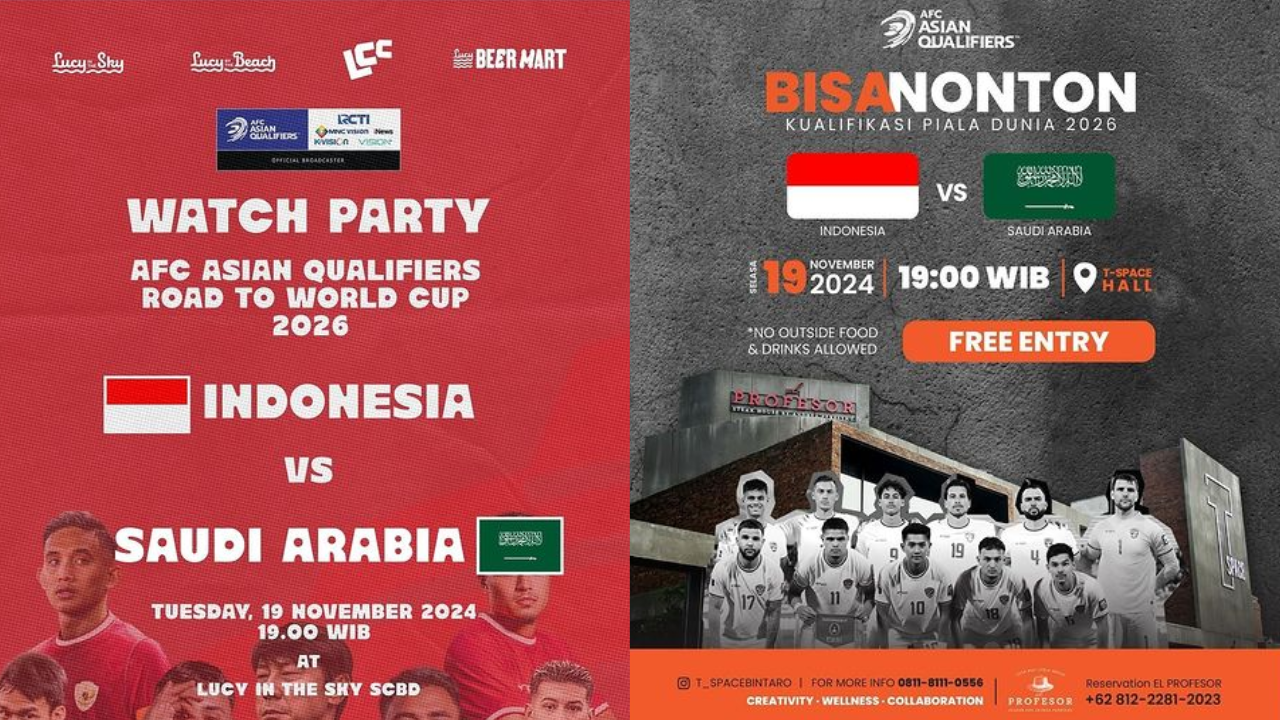 54 Lokasi Nobar Timnas Indonesia vs Arab Saudi di Jakarta, Ayo Dukung Garuda!