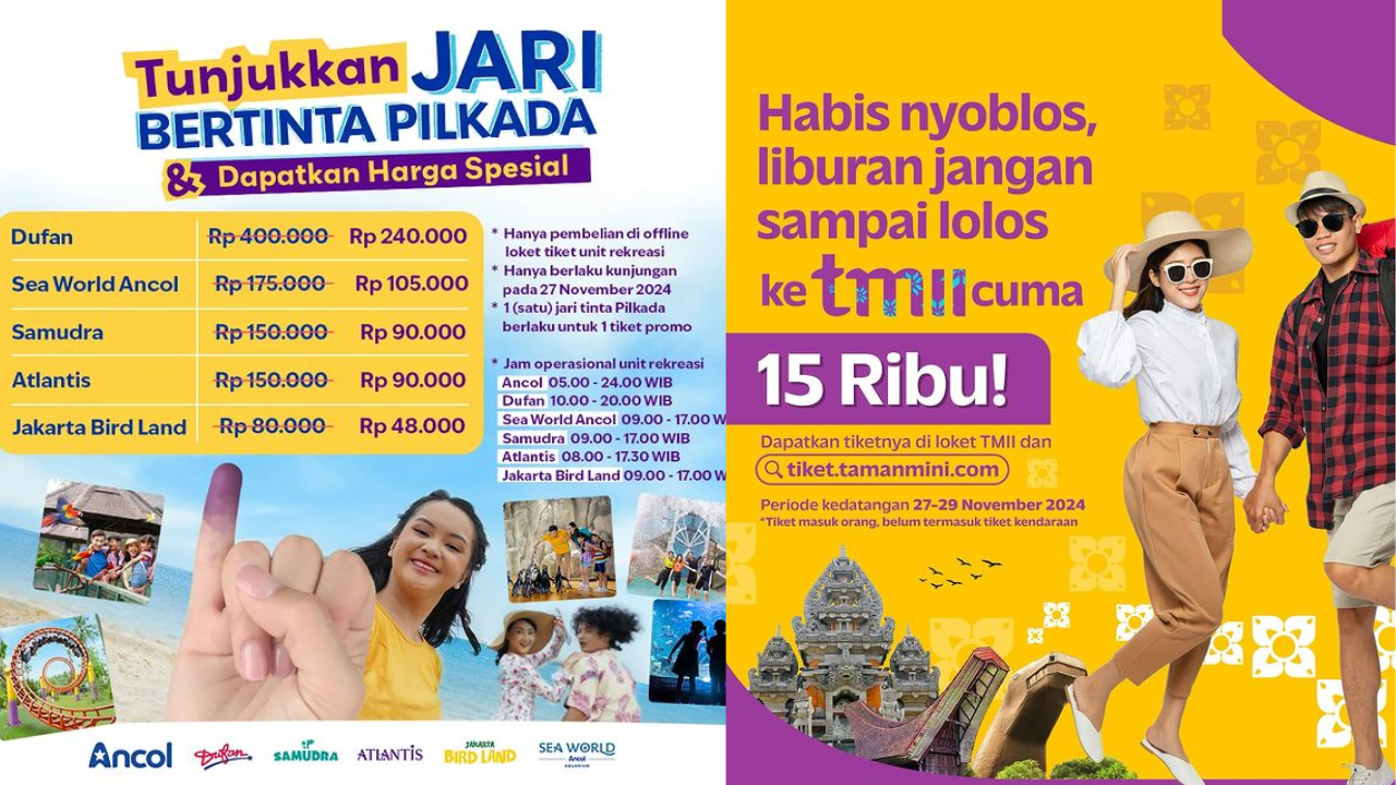 4 Promo Wisata Pilkada 27 November 2024 di Jakarta, Ancol hingga TMII