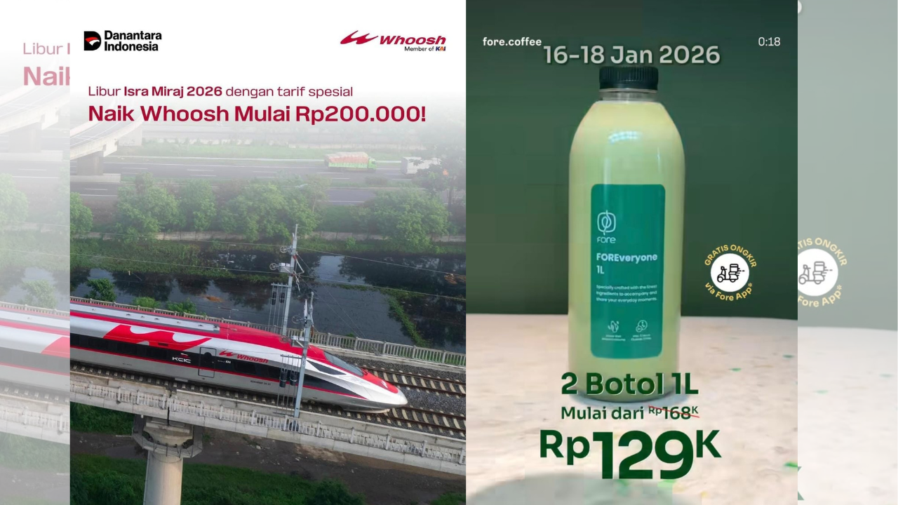 5 Promo Long Weekend Libur Isra Miraj 2026, Ada Diskon Tiket Whoosh hingga Makanan-Minuman