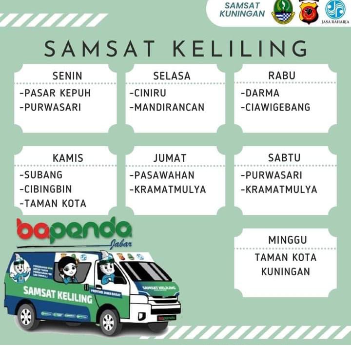 Jadwal Samsat Keliling Hari Kamis 23 Juni 2022
