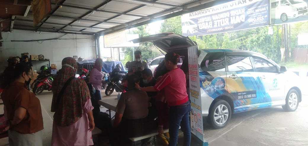 Giat Pelayanan Kesehatan MUKL Jasa Raharja Jambi di Loket Keberangkatan PO Ratu Intan