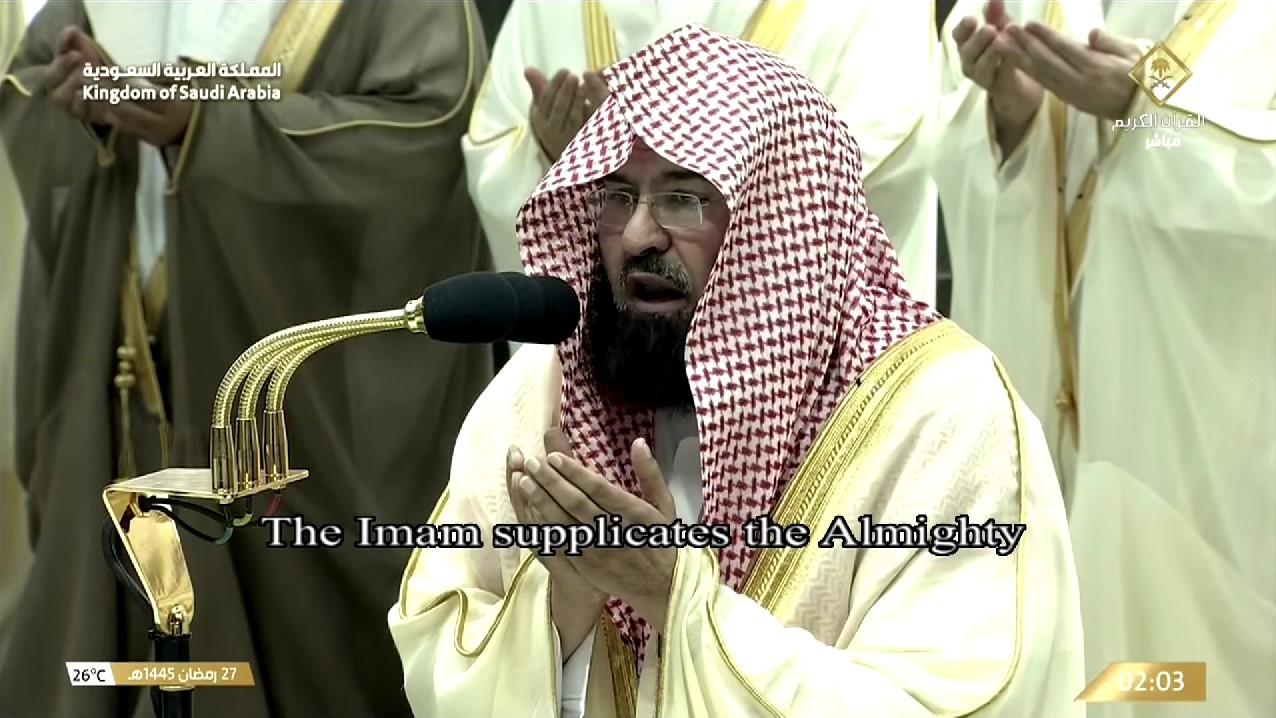 Doa Syaikh Sudais saat Jadi Imam Salat Tahajud di malam 27 Ramadan: Ya Allah Menangkan Palestina!