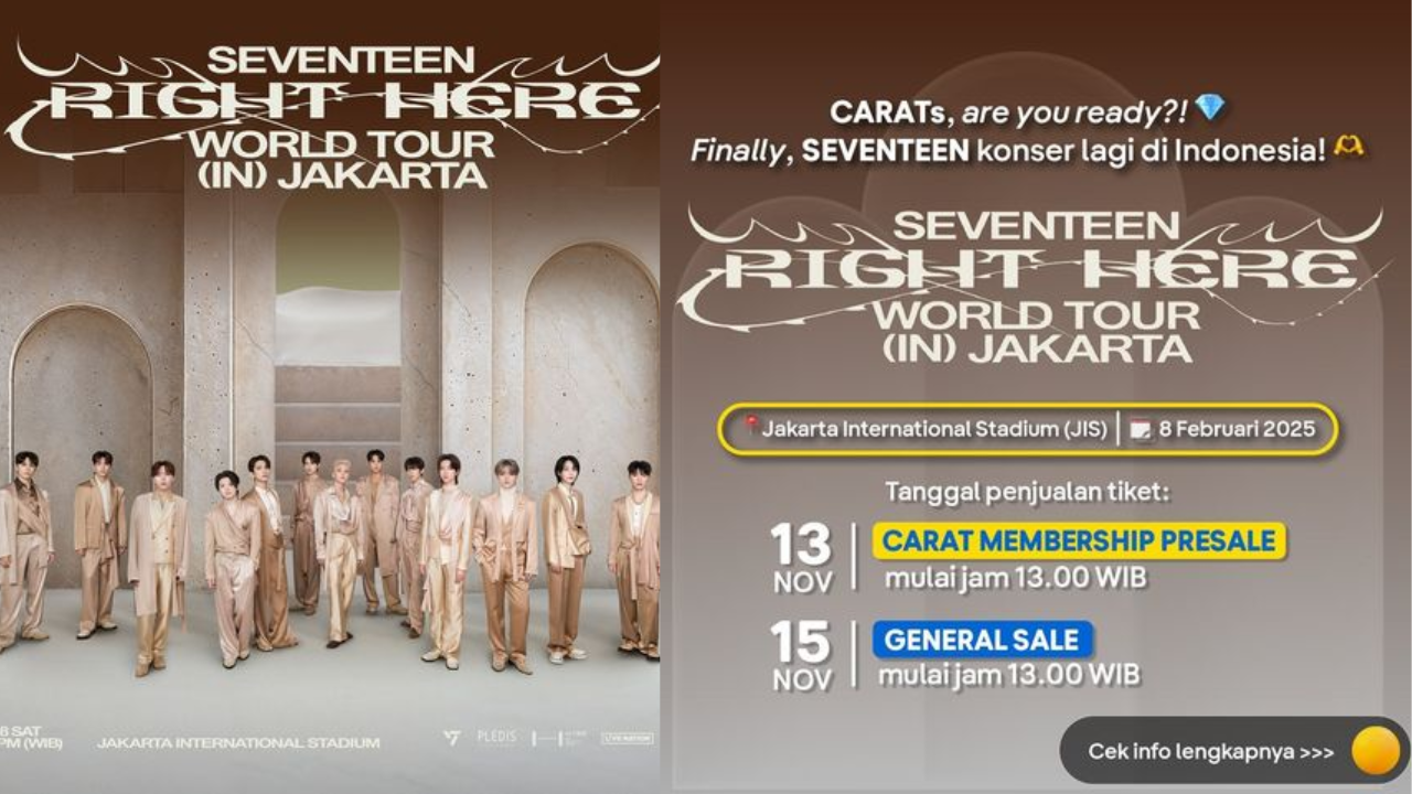 Mulai Besok! Cara Beli Tiket Konser SEVENTEEN di Jakarta 13-15 November 2024, CARAT Jangan Ketinggalan