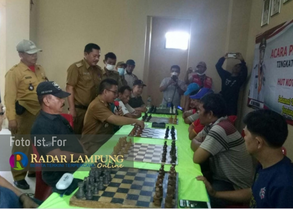 Catur Awali Rangkaian Lomba Tingkat Kelurahan HUT Bandar Lampung Ke-340 di Rajabasa