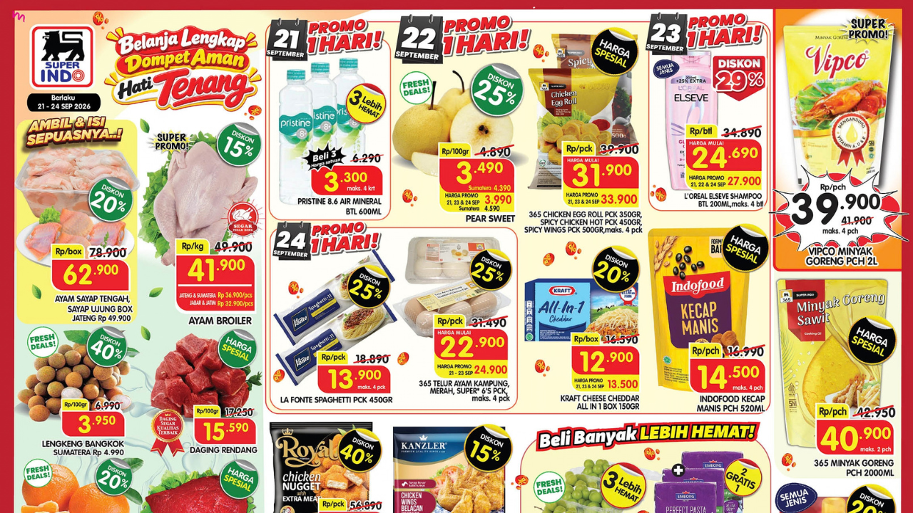 Promo Superindo Terbaru Hari ini 26 September 2026, Diskon ABC Kecap Manis Cuma Rp17 Ribuan