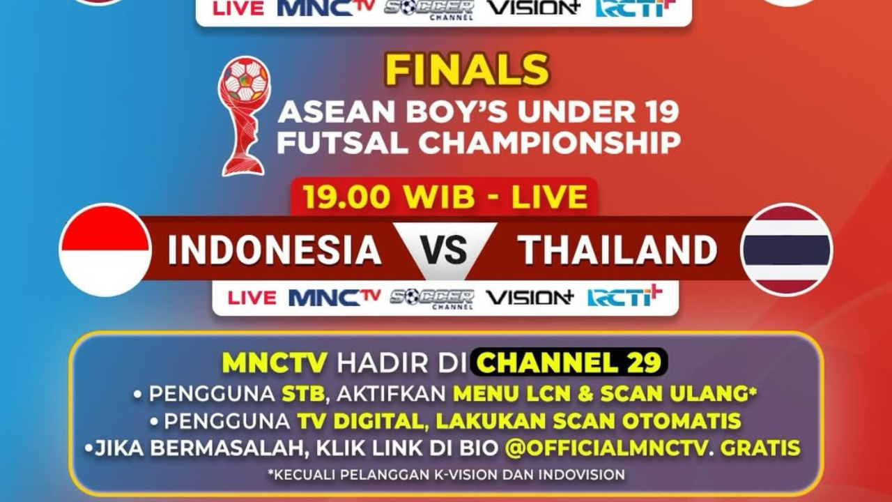 Link Live Streaming Timnas Futsal Indonesia vs Thailand U-19 Lengkap cara Nonton, Duel Panas Rebut Juara