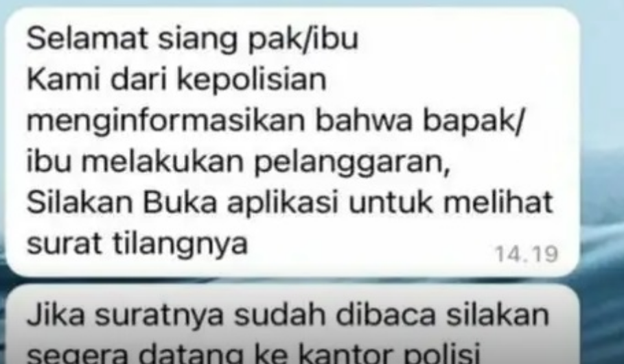 Hati-Hati, Penipuan Modus APK Surat Tilang ETLE Beredar di WA : ETLE Resmi Dikirim Lewat Pos Indonesia