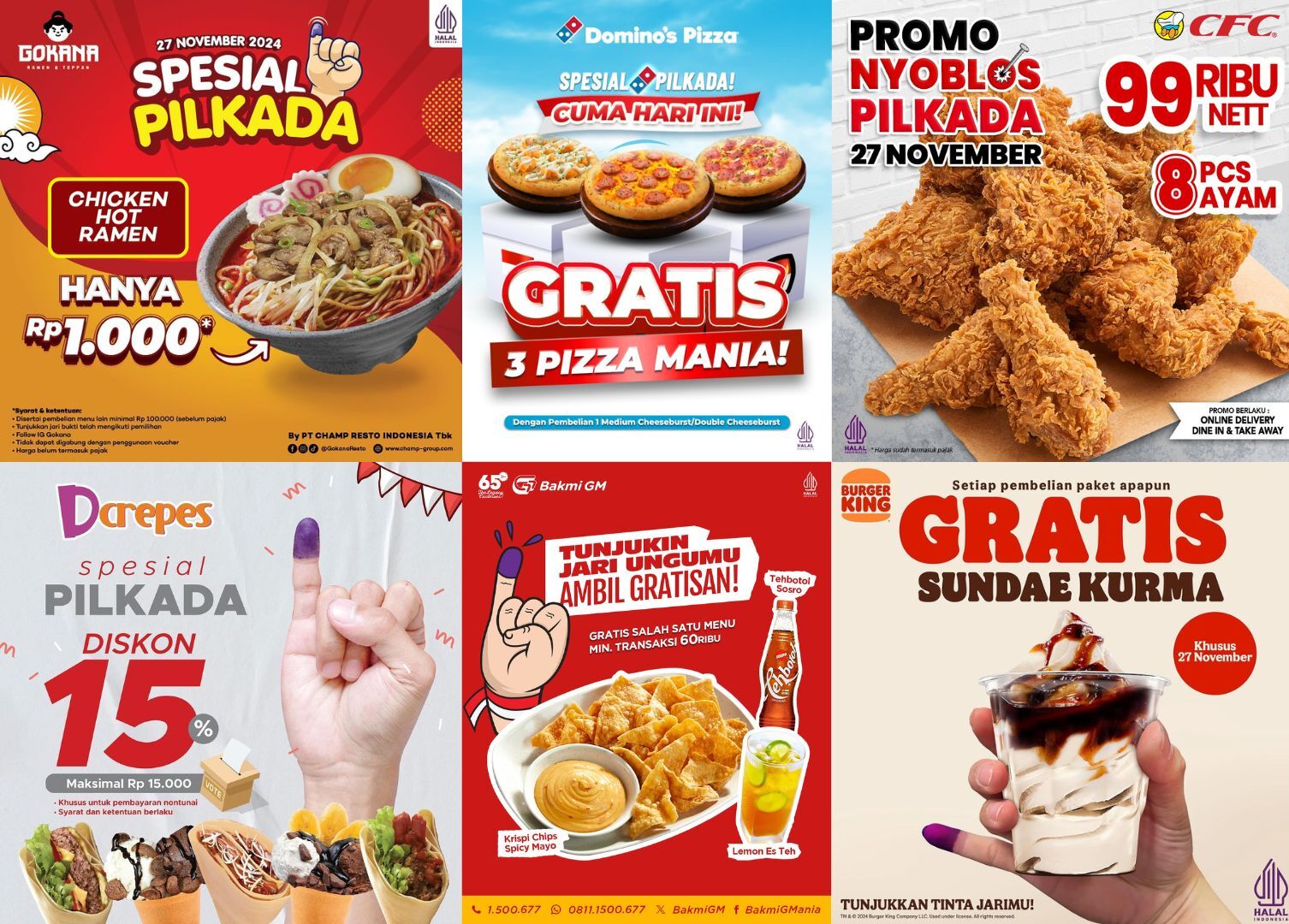 Daftar Promo Makanan Pilkada 2024