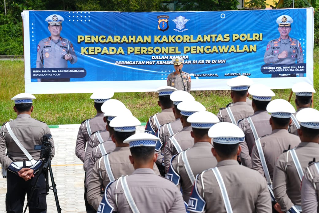 Jelang HUT ke-79 RI di IKN, Kakorlantas Cek Kesiapan Personel dan Kendaraan Lalu Lintas