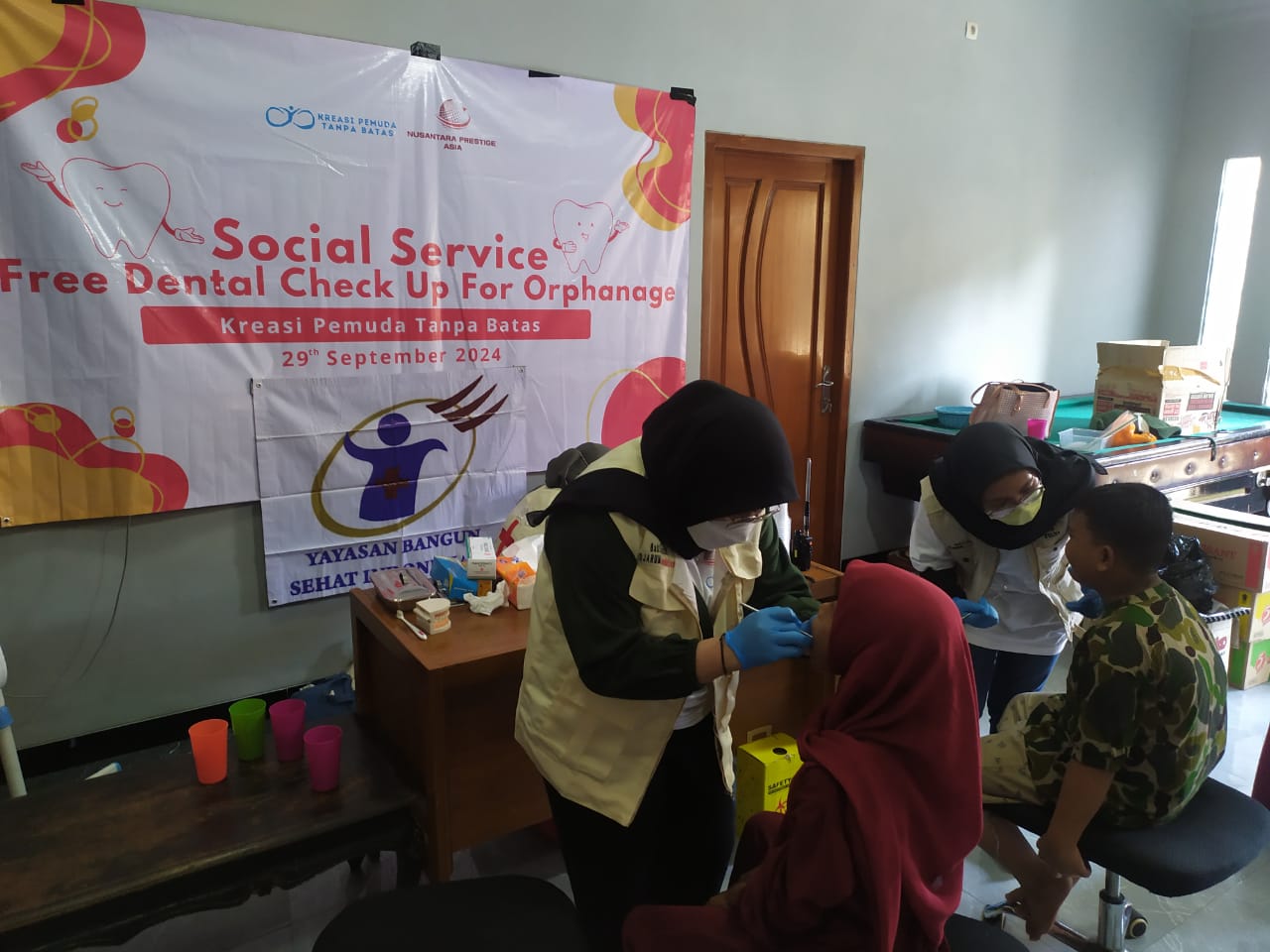 Komunitas Kreasi Pemuda Tanpa Batas dan YBSI Gelar Baksos Kesehatan Gigi Gratis untuk Anak-Anak Panti Asuhan