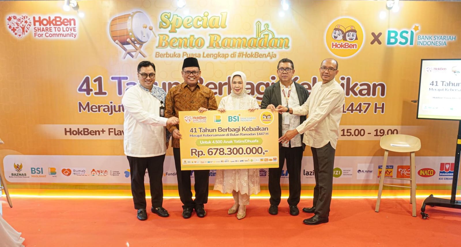 Perkuat Ekosistem Ziswaf, BSI dan HokBen Berbagi Kebahagiaan Ramadan Bersama 4.500 Anak Yatim