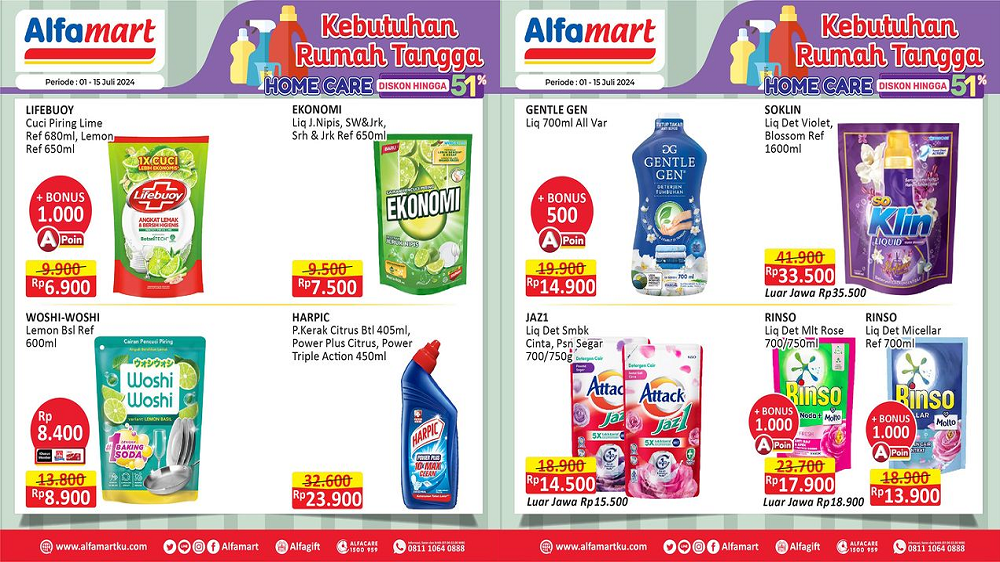 Katalog Promo Alfamart Hari Ini 10 Juli 2024, Belanja Sabun Cuci Piring dan Baju Mulai Rp6 Ribuan Saja!