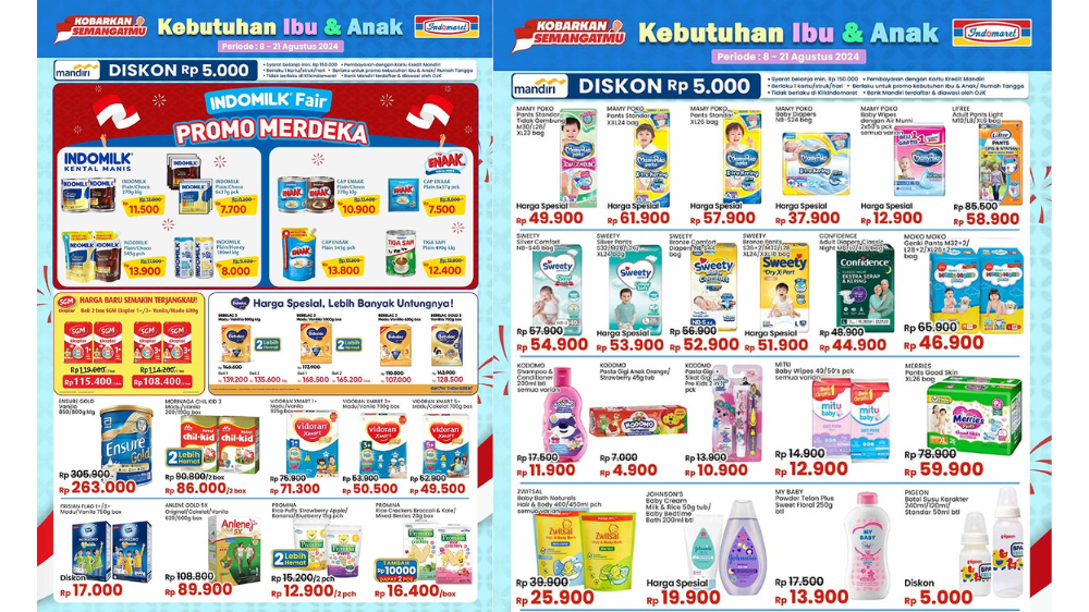 Katalog Promo JSM Indomaret Hari Ini 11 Agustus 2024, Spesial Akhir Pekan Aneka Susu Bayi Mulai Rp100 Ribuan