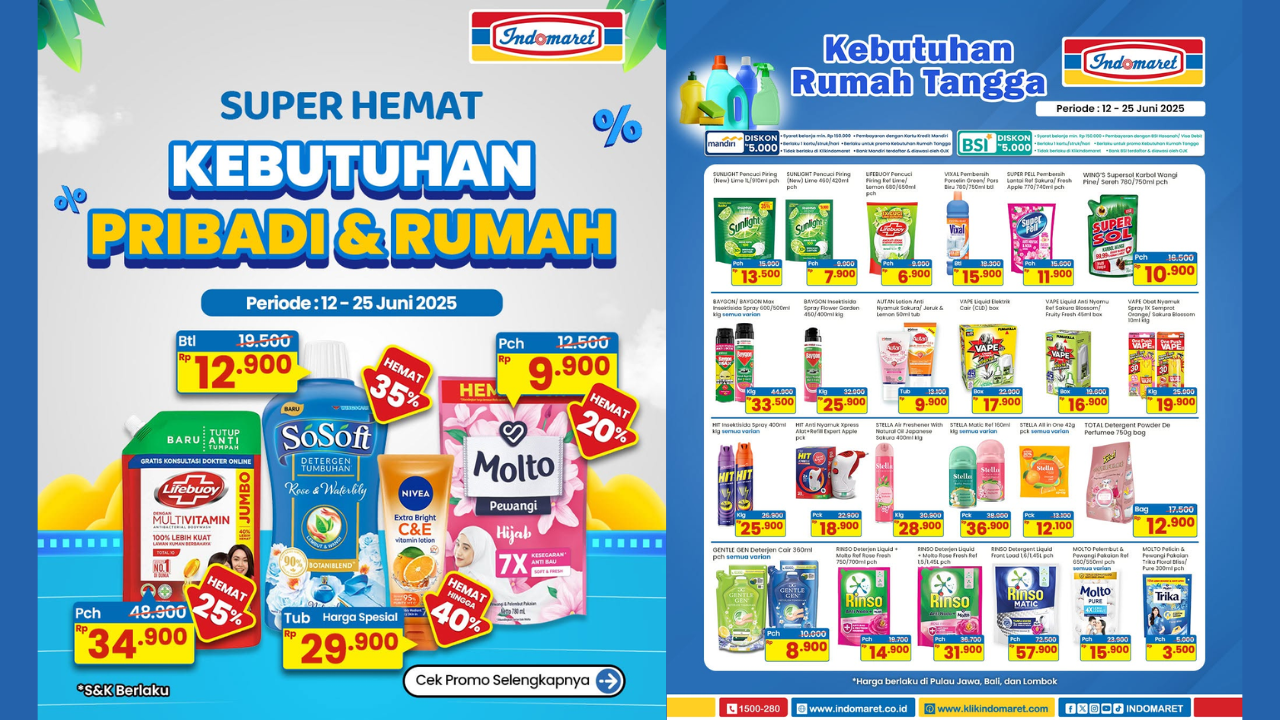 Katalog Promo JSM Indomaret Terbaru 20-22 Juni 2025, Sabun Pencuci Piring Cuma Rp10 Ribuan