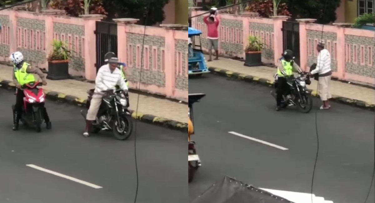 Viral Polisi Tilang Bapak-bapak Tak Pakai Helm Justru Disebut Mirip Begal, Netizen: Gini Bisa Jadi Modus Baru!