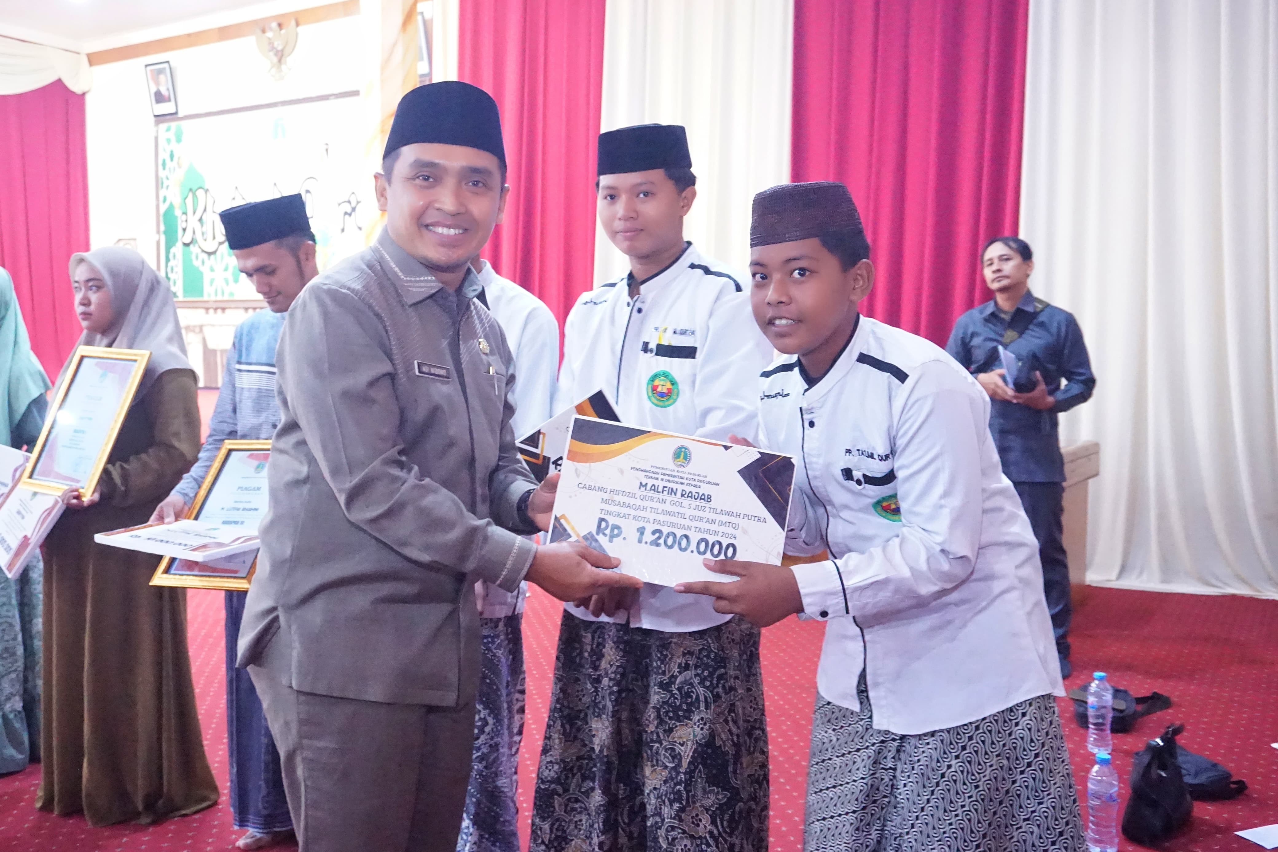 Ratusan Juara MTQ Kota Pasuruan Terima Apresiasi dari Pemkot