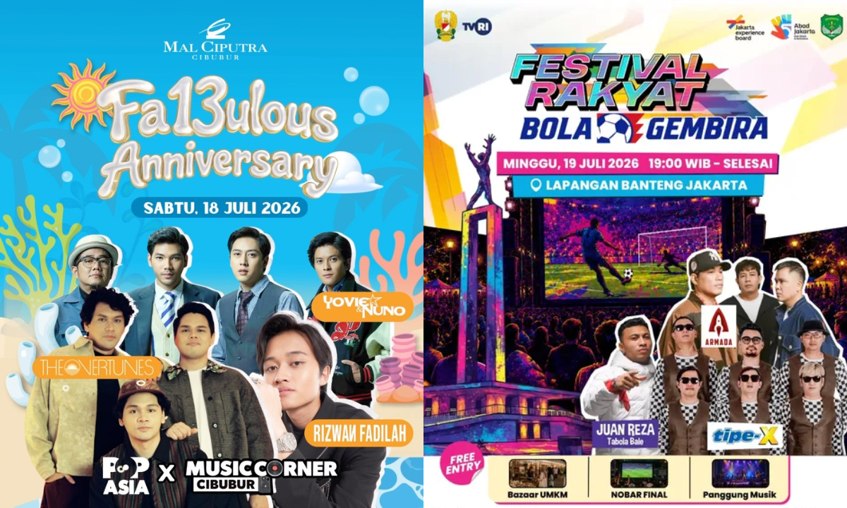 5 Konser Gratis Akhir Pekan di Jabodetabek 18-19 Juli 2026, Karaoke Bareng Armada, Reality Club hingga Tipe-X