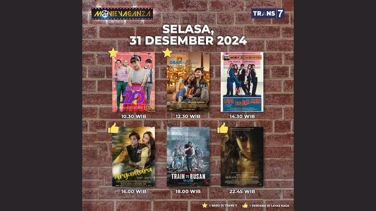 Jadwal Movievaganza Trans7 Hari Ini 31 Desember 2024 Lengkap Sinopsis, Akhir Tahun Nonton Film Seru!