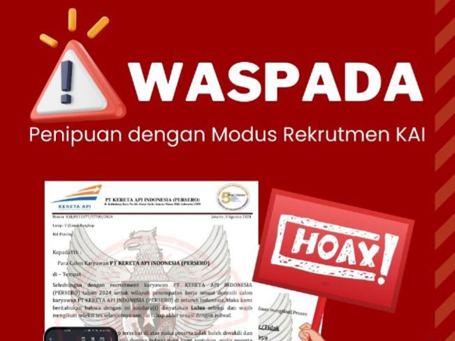 Awas Penipuan Berkedok Rekrutmen PT Kereta Api Indonesia