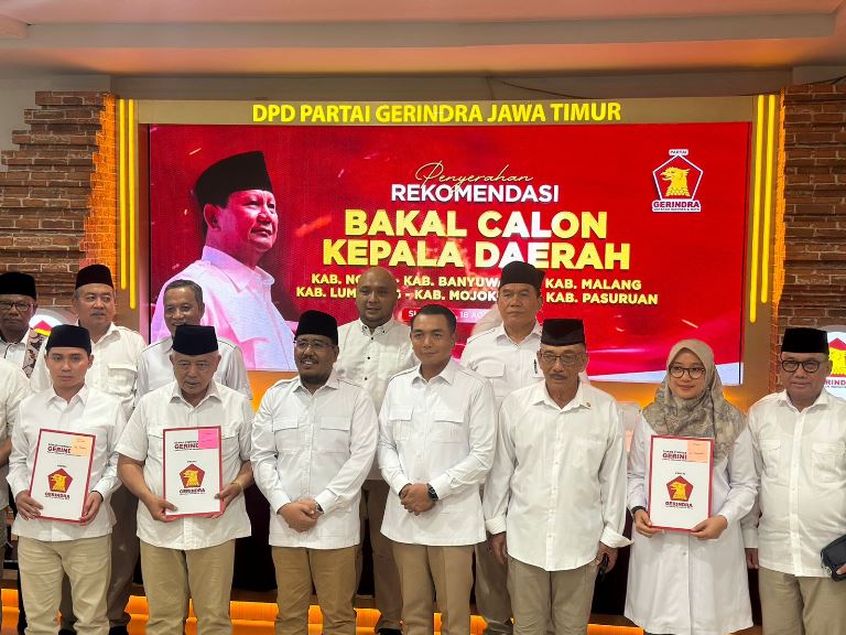 Gerindra Serahkan 6 Rekomendasi Bacakada, ini Daftarnya