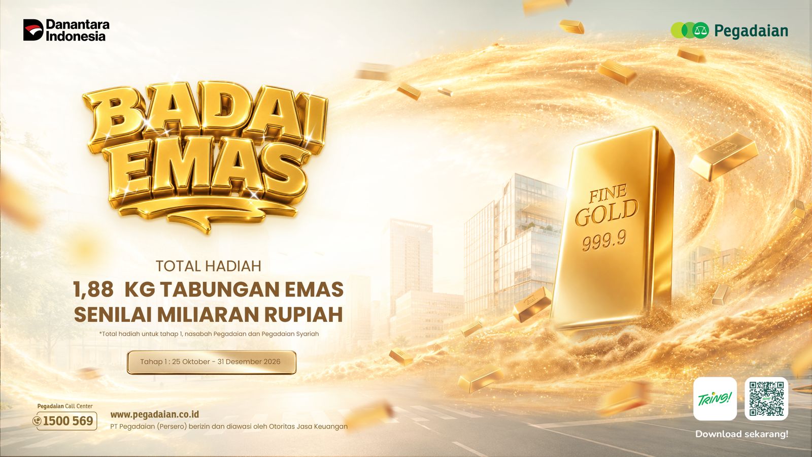 Pegadaian Gelar Badai Emas 2026, Siapkan Hadiah Tabungan Emas 1,88 Kilogram
