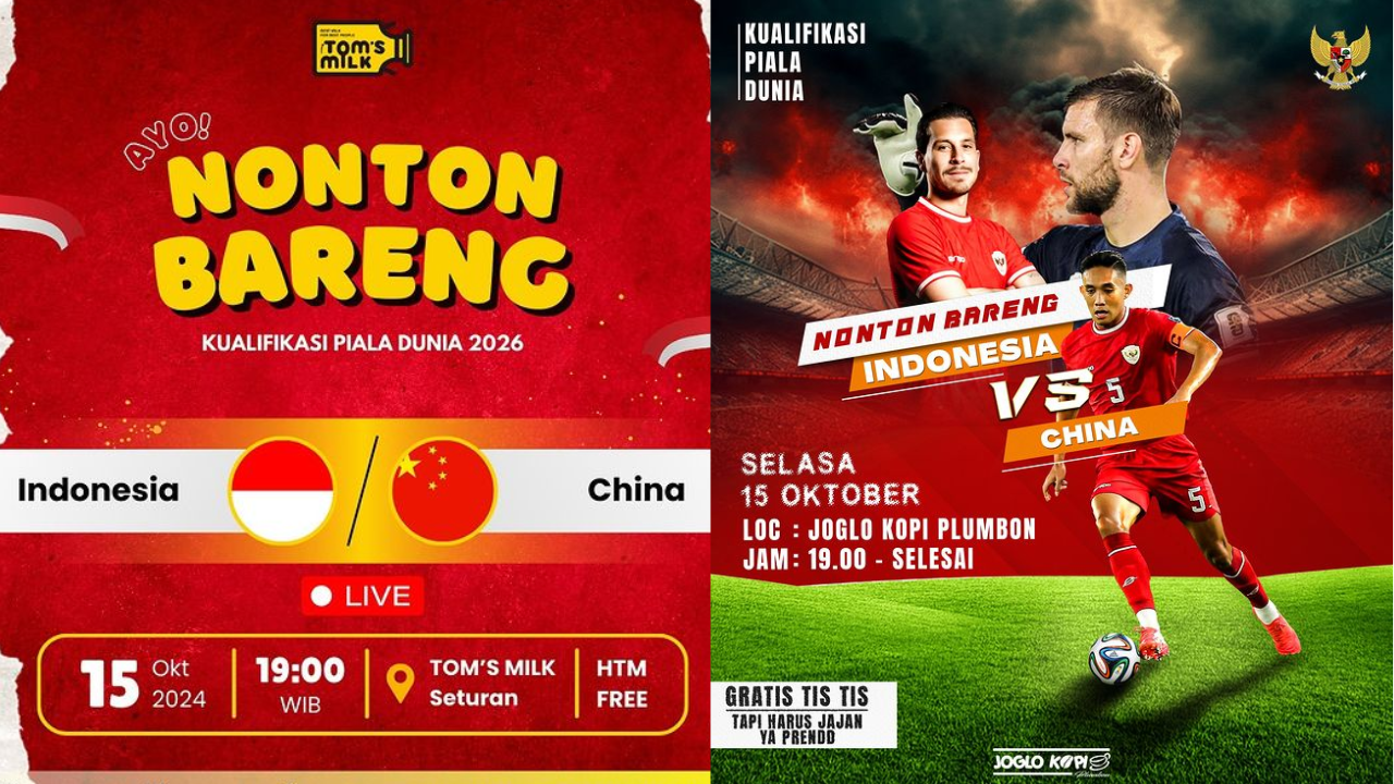 15 Lokasi Nobar Timnas Indonesia vs China di Jogja dan Sekitarnya, Jangan sampai Ketinggalan!