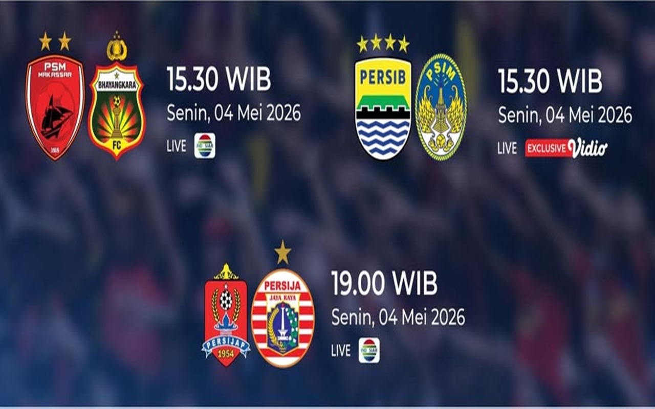 Jadwal BRI Super League Hari Ini, Senin 4 Mei 2026: Persija Incar Kemenangan, Persib Coba Jaga Asa!