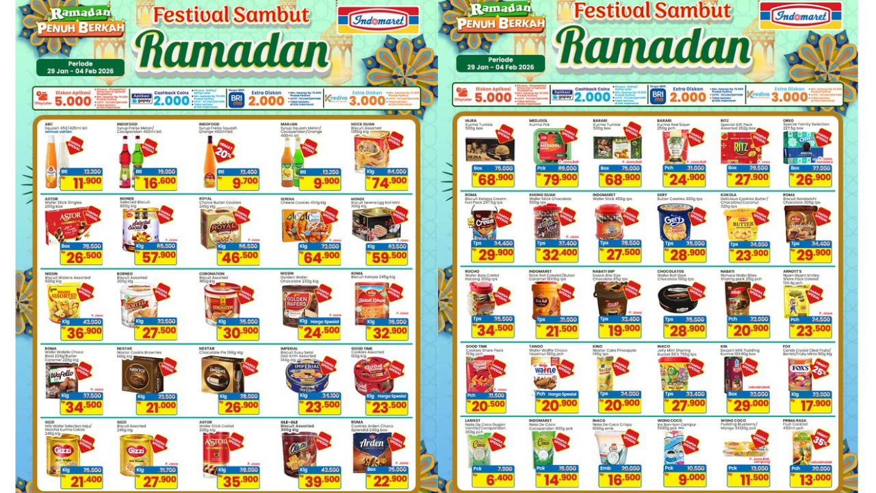 Promo Indomaret Hari Ini 1 Februari 2026, Diskon Sambut Ramadhan Sirup Marjan Rp9 Ribuan!