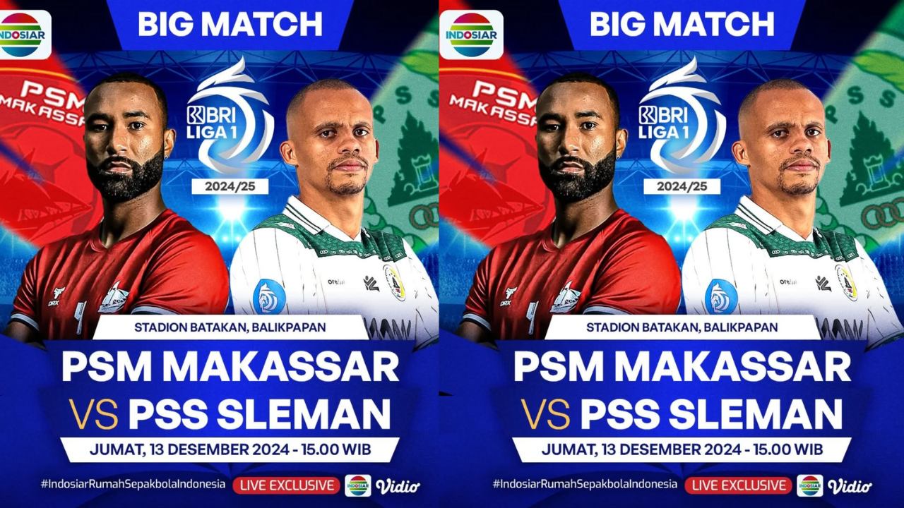 Link Live Streaming PSM Makassar vs PSS Sleman di Liga 1 Hari Ini 13 Desember 2024, Kick Off Pukul 15.30 WIB