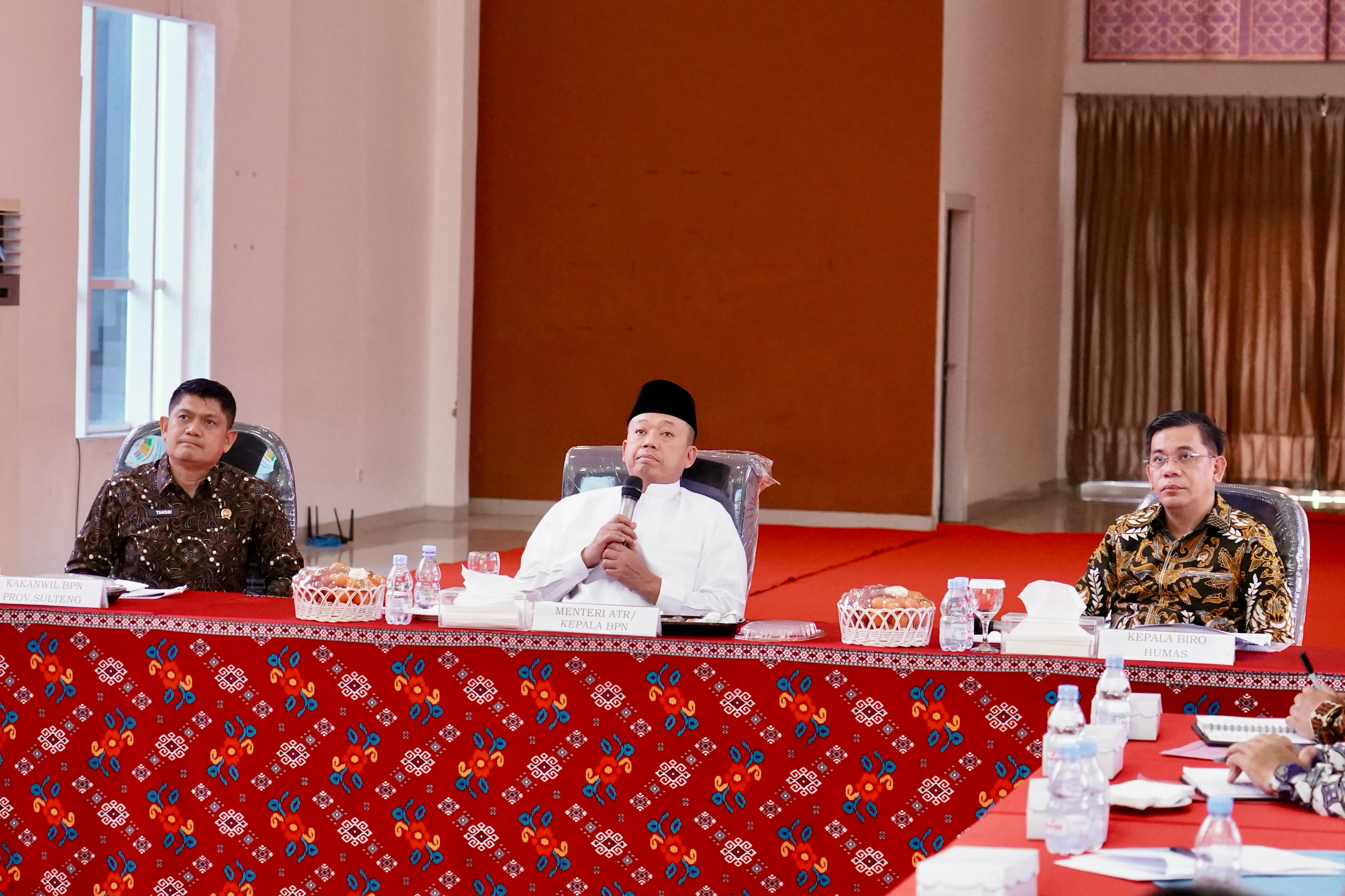 Ingin Ekonomi Sulteng Tumbuh, Menteri ATR/BPN Ingatkan Pemanfaatan Tanah Produktif