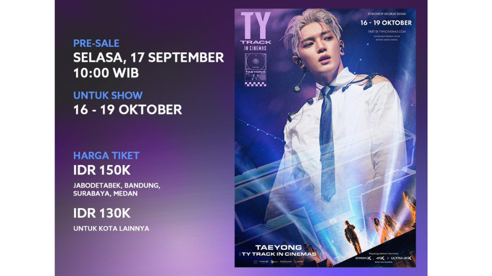 Hari Ini! Link dan Cara Beli Tiket Film Konser Taeyong NCT di Bioskop, Dibuka Mulai Pukul 10.00 WIB