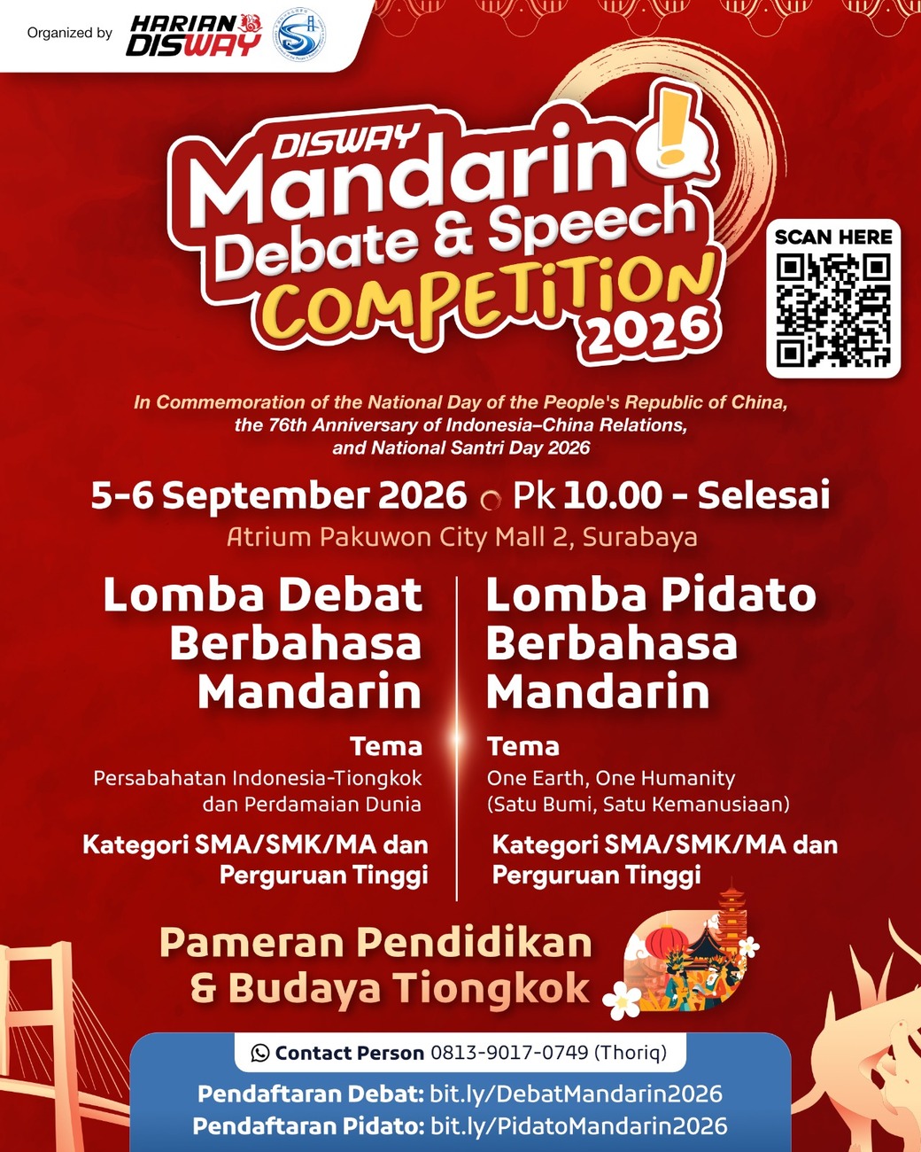 Disway Mandarin Debate and Speech Competition 2026, Adu Kemampuan Santri Berbahasa Mandarin 