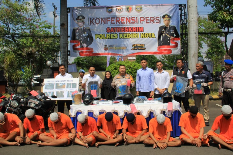 Polres Kediri Kota Ungkap 6 Kasus, Termasuk Pengeroyokan di Inspeksi Brantas Kediri