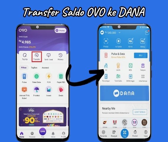 Gampang Banget,Transfer OVO ke DANA dengan 3 Cara ini...