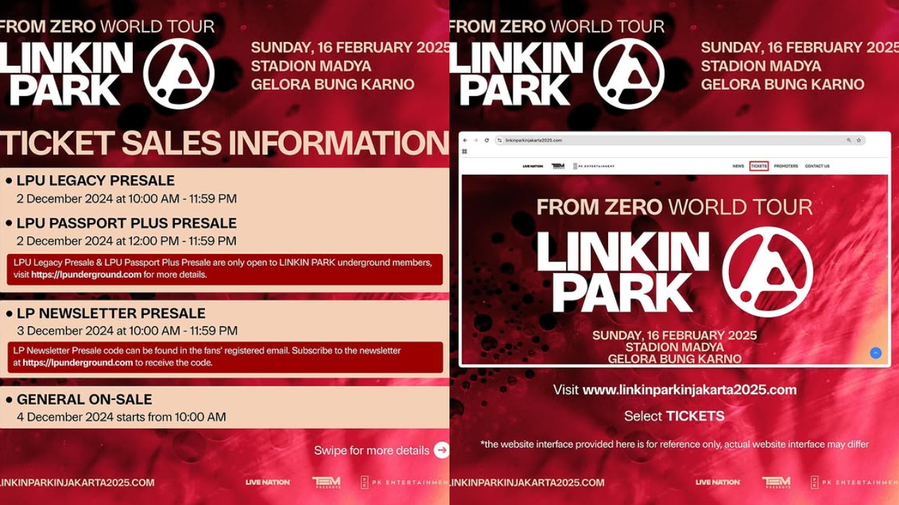 Link dan Cara Beli Tiket Konser Linkin Park di Jakarta, Dibuka Mulai Hari Ini Pukul 10.00 WIB