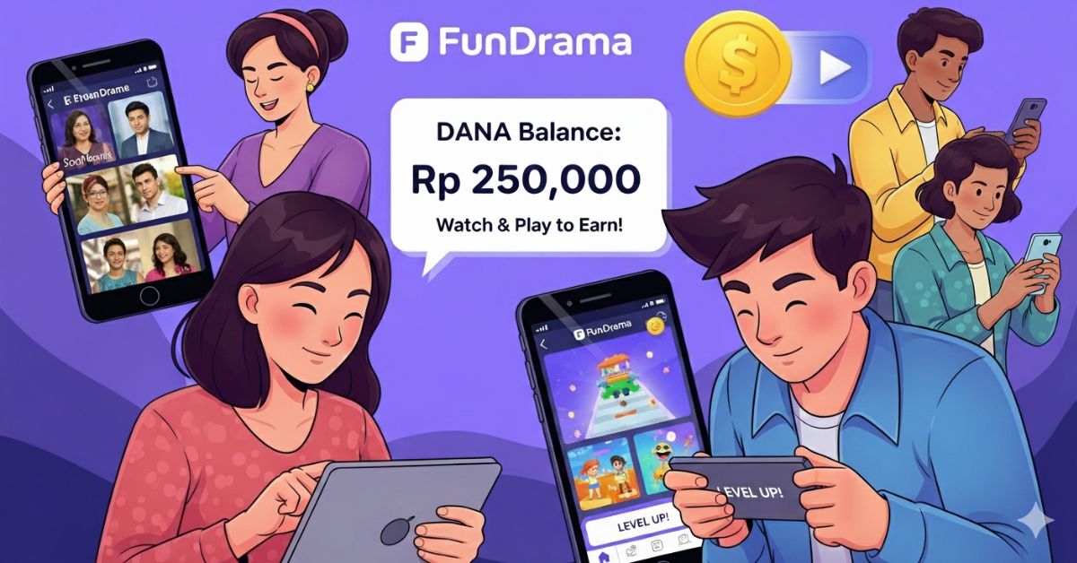 Aplikasi Penghasil Uang FunDrama, Nonton Sinetron dan Main Game Dapat Saldo DANA Rp 250 Ribu!