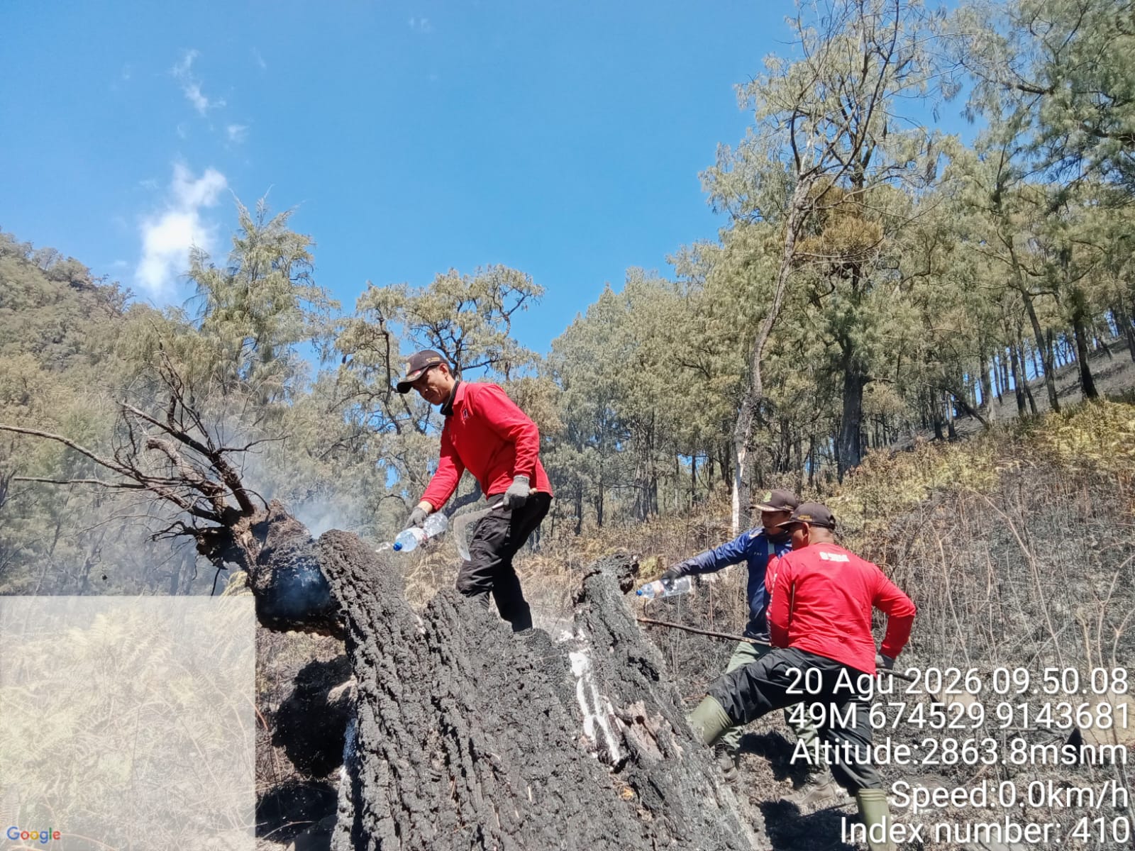 Api di Gunung Arjuno Padam, BPBD Jatim Fokus Pembasahan Lahan