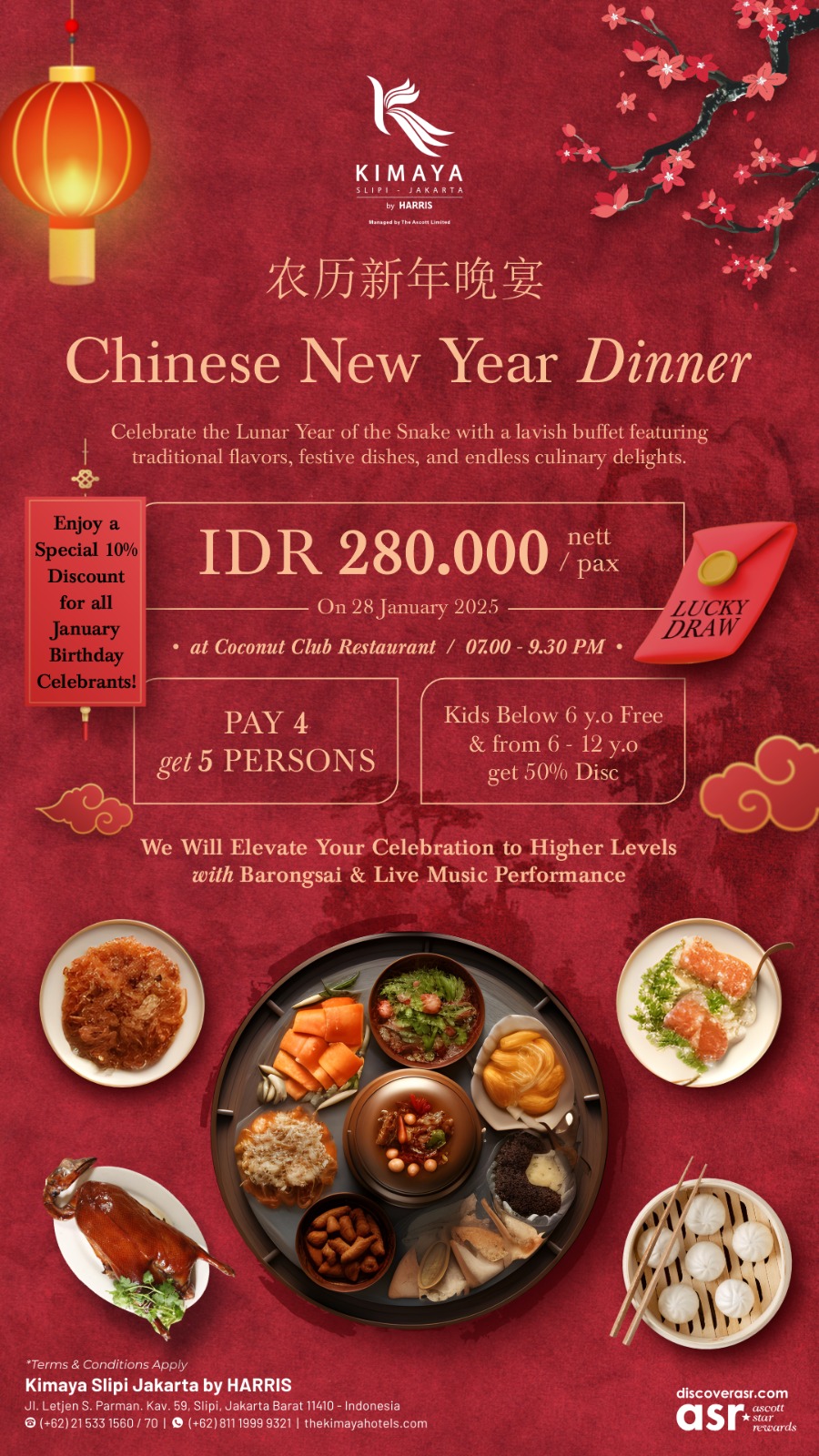 Rayakan Chinese New Year 2025 dengan Buffet Istimewa di Hotel Kimaya Slipi Jakarta by Harris