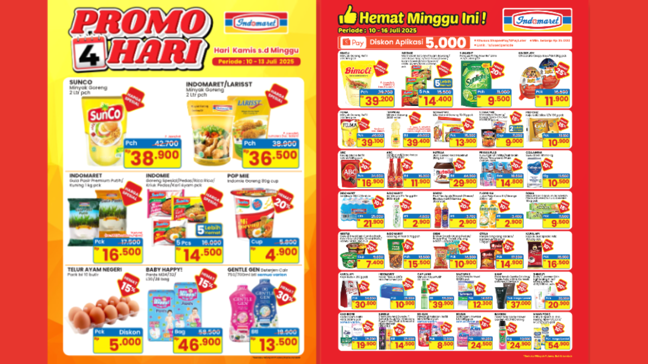 Katalog Promo JSM Indomaret Terbaru 11-13 Juli 2025, Harga Minyak Goreng-Gula Pasir Mulai Rp16.500