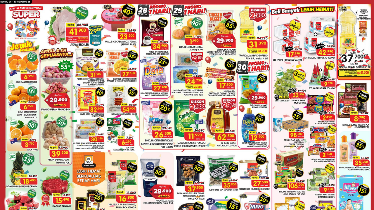 Promo Superindo Hari Ini Terbaru 30 Agustus 2026, Akhir Bulan Diskon Minyak Rp37 Ribuan