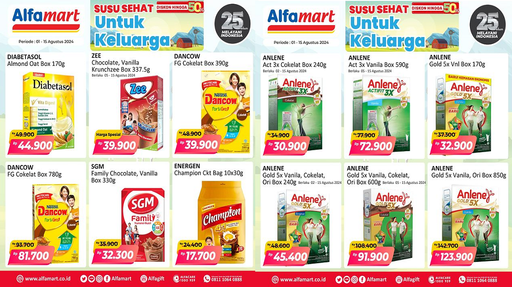 Katalog Promo Alfamart Hari Ini 14 Agustus 2024, Serbu Diskon Susu Energen hanya Rp17 Ribuan