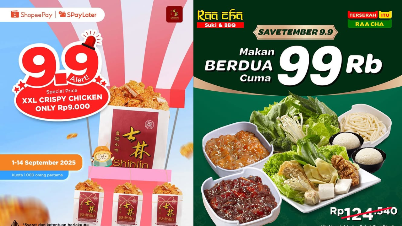 14 Promo Makanan 9.9 September 2025, Beli Shihlin Cuma Rp9 Ribuan