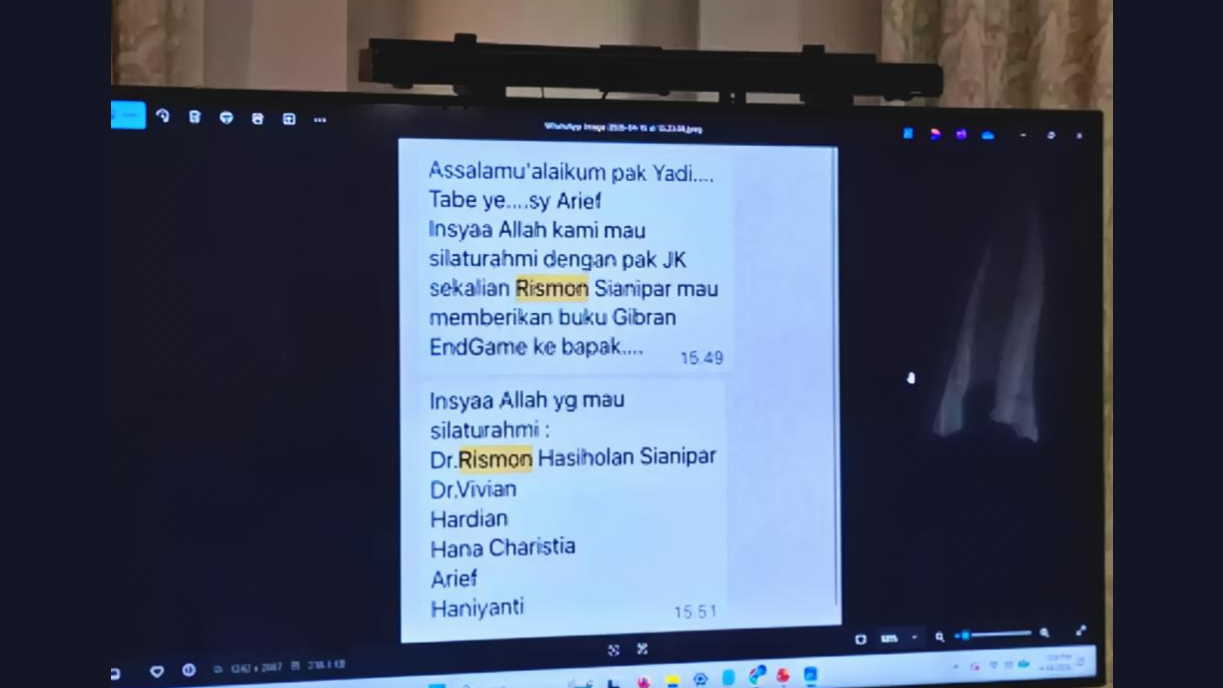 Inilah Isi Chat Rismon saat Minta Bertemu Jusuf Kalla Bongkar: Mau Kasih Buku Gibran End Game