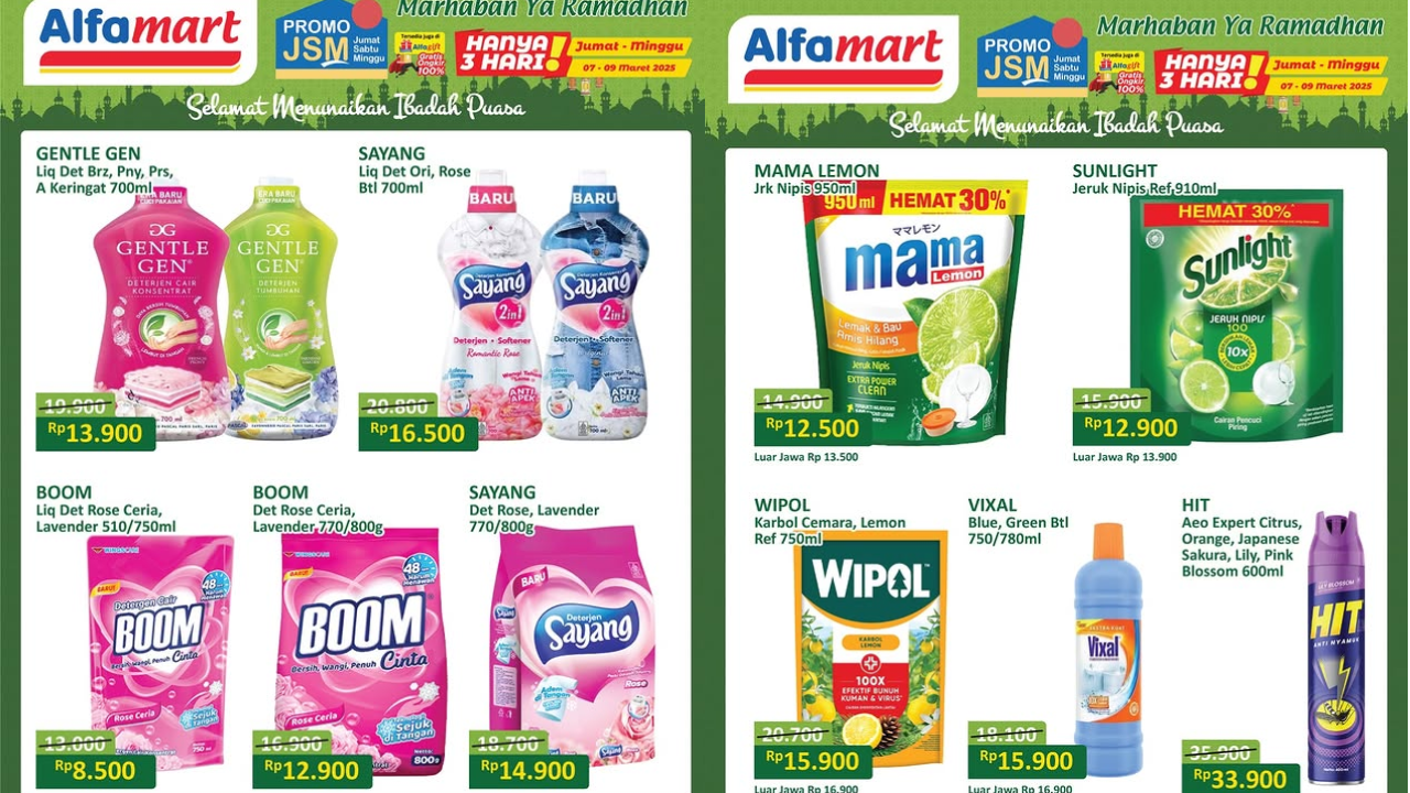 Promo JSM Alfamart Terbaru Hari Ini 8 Maret 2025, Deterjen BOOM Diskon hanya Rp8 Ribuan