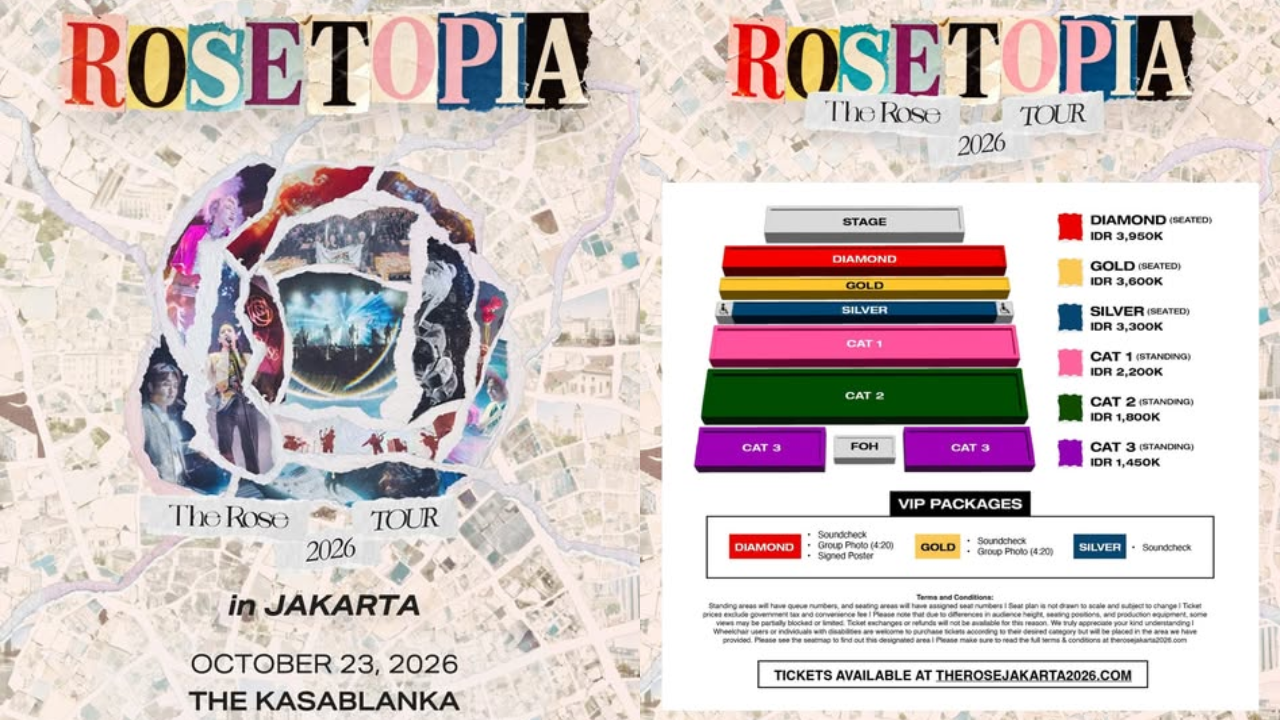 Daftar Harga Tiket Konser The Rose di Jakarta 2026, Dijual Mulai Rp1,4 Juta