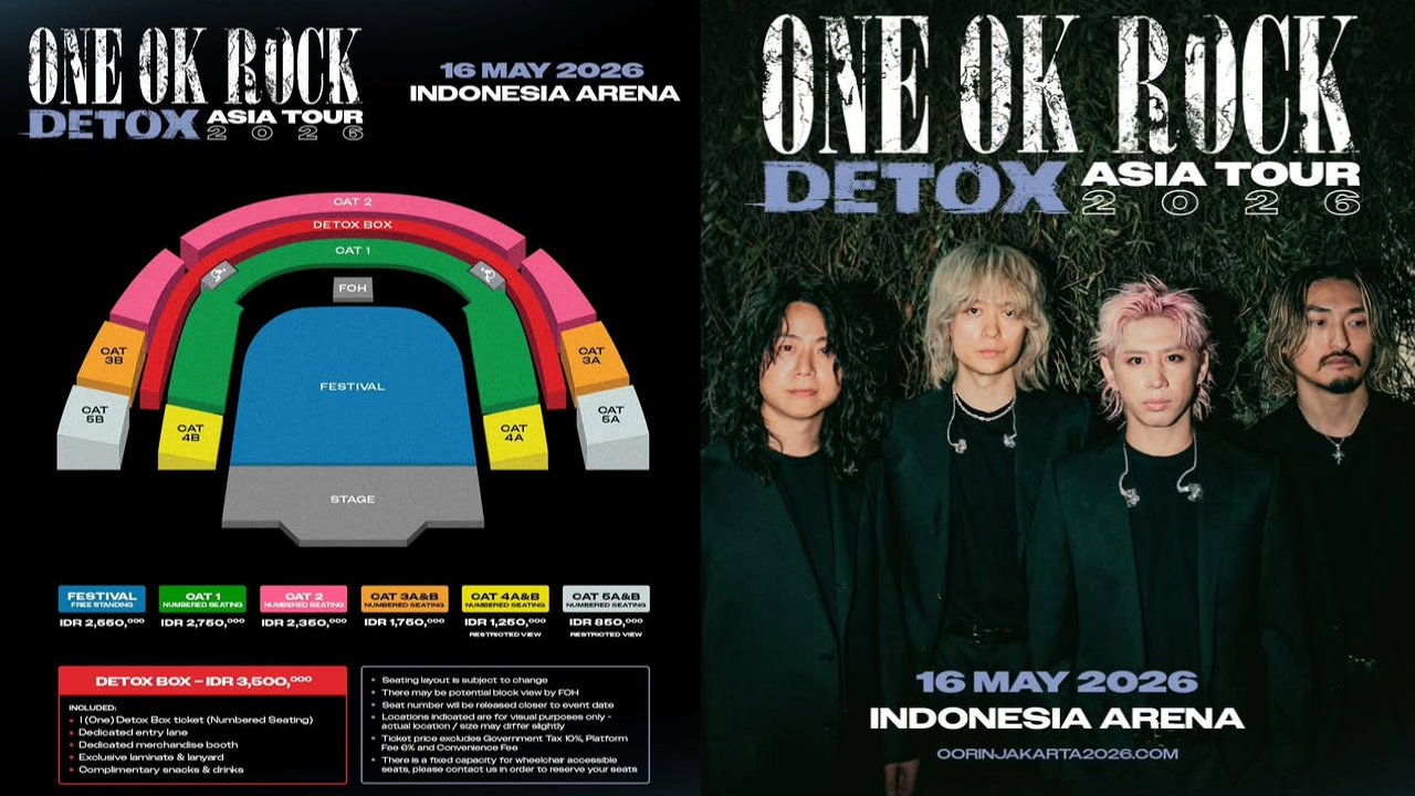 Harga Tiket Konser ONE OK ROCK di Jakarta 2026, Paling Murah Rp850 Ribu