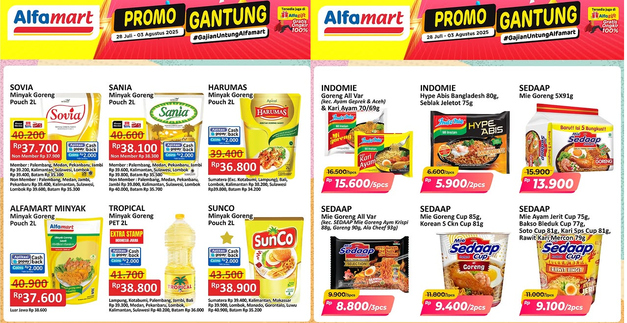 Promo Alfamart Terbaru Pekan Ini 28 Juli-3 Agustus 2025, Belanja Minyak Goreng Mulai Rp37 Ribuan