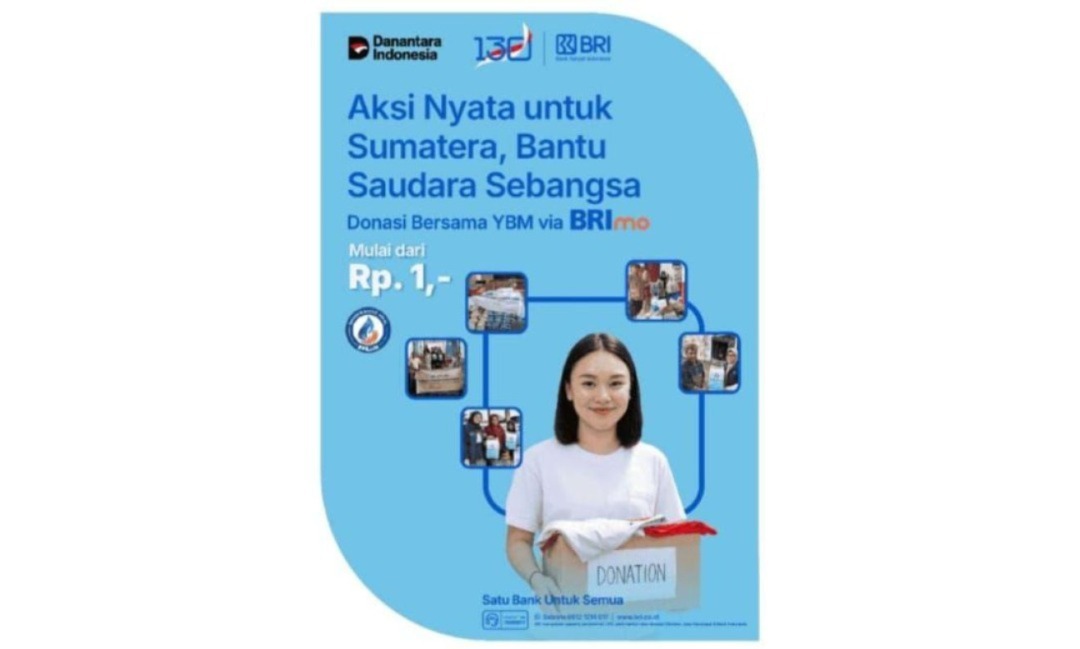 Donasi untuk Korban Bencana Sumatera Kini Bisa Lewat Aplikasi BRImo