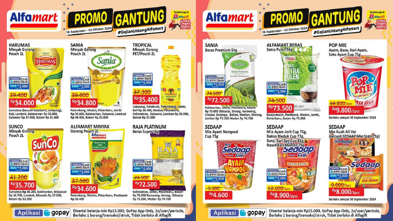 Katalog Promo JSM Alfamart 27-29 September 2024, Diskon Akhir Bulan Minyak Goreng Mulai Rp34 Ribu