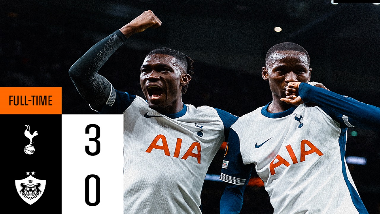 Hasil Liga Europa 2024/25: Tottenham Hotspur Hajar Qarabag FK dengan 10 Pemain